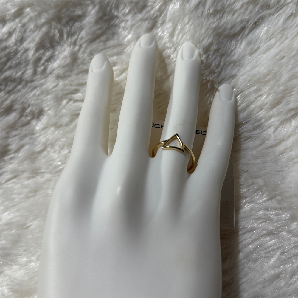 French Connection Gold Triangle Ring - Picture 3 of 4